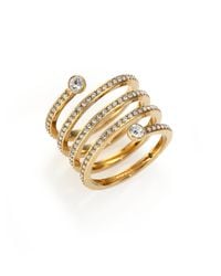 Michael Kors | Metallic Park Avenue Glam Pave Spiral Ring/goldtone | Lyst