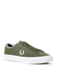 Fred Perry | Green Kendrick Dyed Canvas Sneakers for Men | Lyst