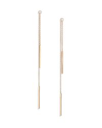 Zoe Chicco | Metallic Diamond & 14k Yellow Gold Two-sided Bar Drop Earrings | Lyst