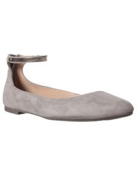 French Connection | Gray Jaymey Ankle Strap Flat | Lyst