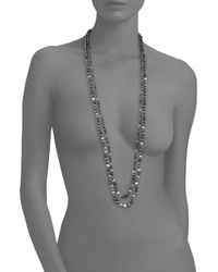 Chan Luu | Metallic Hematite, Crystal & Sterling Silver Two-strand Beaded Necklace | Lyst