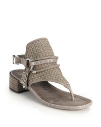 Ivy Kirzhner | Gray Collossus Leather Toe-ring Sandals | Lyst