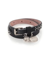 Alexander McQueen | Black Leather Charm Bracelet for Men | Lyst