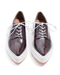 Pixie Market - Red Jeffrey Campbell Garrison Burgundy Pointed Loafers - Lyst