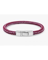 Tateossian - Stenyl Bracelet In Red Nylon And Steel Wire With Silver Clasp for Men - Lyst