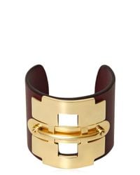 Tod's | Purple Leather And Metal Horse Bit Bracelet | Lyst