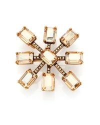 Oscar de la Renta | Metallic Starburst Crystal Convertible Brooch/pendant Necklace | Lyst