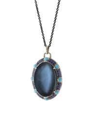 Monica Rich Kosann | Multicolor One Of A Kind 18k White Gold Oval Moonstone Locket | Lyst