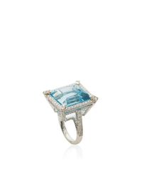 Nina Runsdorf | Blue Aquamarine And Diamond Ring | Lyst
