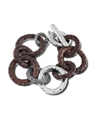 John Hardy | Brown Link Bracelet With Rose Wood | Lyst