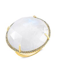Anne Sisteron - Metallic 14kt Yellow Gold Moonstone Diamond Cocktail Ring - Lyst