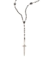 Pamela Love | Metallic Rosebud Dagger Rosary Necklace | Lyst
