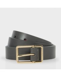 Paul Smith | Pink Women's Grey Leather Belt With Contrasting Damson Lining | Lyst