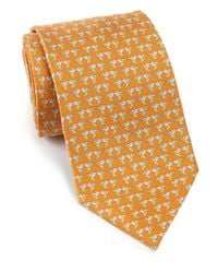 Ferragamo | Orange Hummingbird Silk Tie for Men | Lyst