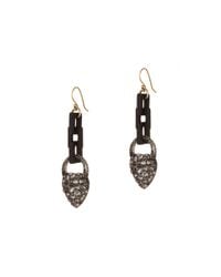 Lulu Frost - Metallic Blackheart Drop Earring - Lyst
