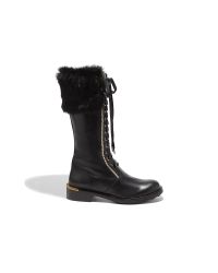 Ferragamo - Black Lace Up Boot - Lyst
