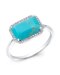 Anne Sisteron - Metallic 14kt White Gold Turquoise Diamond Chic Ring - Lyst
