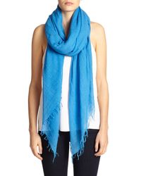 Chan Luu | Blue Cashmere & Silk Scarf | Lyst