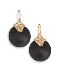 Alexis Bittar | Metallic Lakana Lucite & Crystal Circle Drop Earrings | Lyst