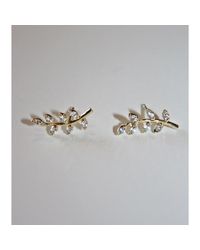 Tai | Metallic Leaf Stud | Lyst