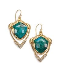 Alexis Bittar | Metallic Miss Havisham Mosaic Chrysocolla & Crystal Snake Chain Drop Earrings | Lyst