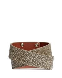 Givenchy | Metallic Shark Tooth Double Wrap Stingray Leather Bracelet | Lyst