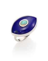 Marlo Laz | Blue Icon Opal, Lapis & Sterling Silver Third Eye Ring | Lyst