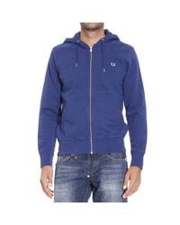 Fred Perry | Blue Sweater Sweetshirt Zip With Hoodie for Men | Lyst