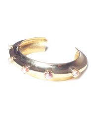 Aesa - Metallic Pearl Edge Cuff - Lyst