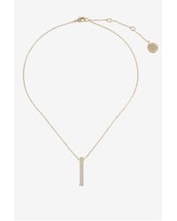French Connection | Metallic Rectangle Bar Pendent Necklace | Lyst
