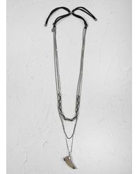 John Varvatos | Black Silver Link Horn Necklace for Men | Lyst