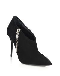 Giuseppe Zanotti | Black Suede Embellished Zip Booties | Lyst