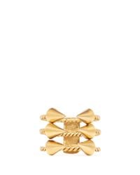 Ela Stone | Metallic Angel Triple Spike Rope Ring | Lyst