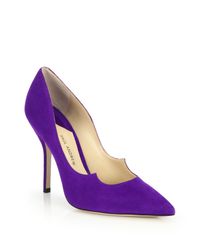 Paul Andrew | Purple Suede Sculpted-vamp Pumps | Lyst