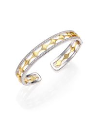 Jude Frances | Metallic Soho White Topaz & Sterling Silver Venetian Kite Cuff Bracelet | Lyst