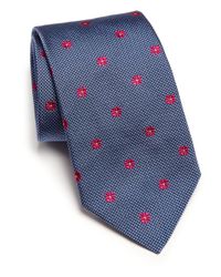 Ike Behar | Blue Neat Box-print Silk Tie for Men | Lyst