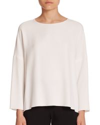 Helmut Lang | White Raw-detail Long-sleeve Top | Lyst
