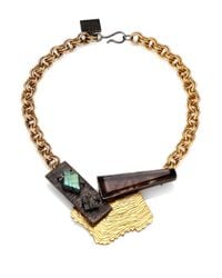 Kelly Wearstler | Metallic Tensile Smoky Quartz, Labradorite & Black Druzy Necklace | Lyst