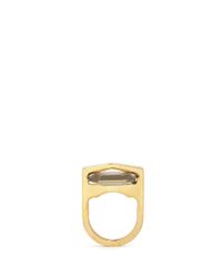 Alexander McQueen | Metallic Bridge Glass Stone Ring | Lyst