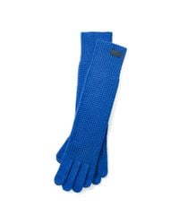 Ralph Lauren | Blue Waffled Touch Screen Gloves | Lyst