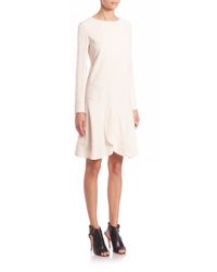 Chloé | Beige Dropped-waist Crepe Dress | Lyst