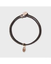 Paul Smith | Rose Gold Skull Charm Brown Bracelet for Men | Lyst