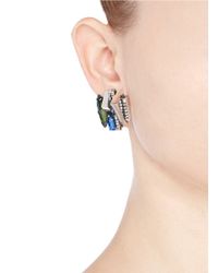 Iosselliani | Metallic Decò Crystal Clip Earrings | Lyst