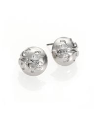 Tory Burch | Metallic Medallion Dome Stud Earrings/silvertone | Lyst