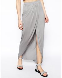 jersey wrap maxi skirt