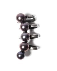 Maria Stern - Metallic Five Pearl Black Ear Cuff - Lyst