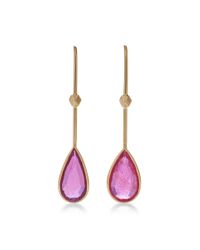 Jade Jagger | Purple Pear Shaped Ruby Earrings | Lyst