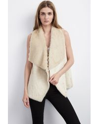 Velvet By Graham & Spencer - Natural Anouk Faux Fur Vest - Lyst