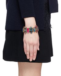 Erickson Beamon | Gray 'velvet Underground' Floral Crystal Bracelet | Lyst