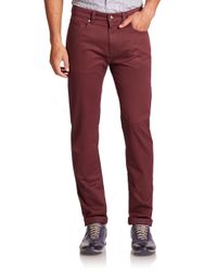 Saks Fifth Avenue | Red Five-pocket Cotton Pants for Men | Lyst